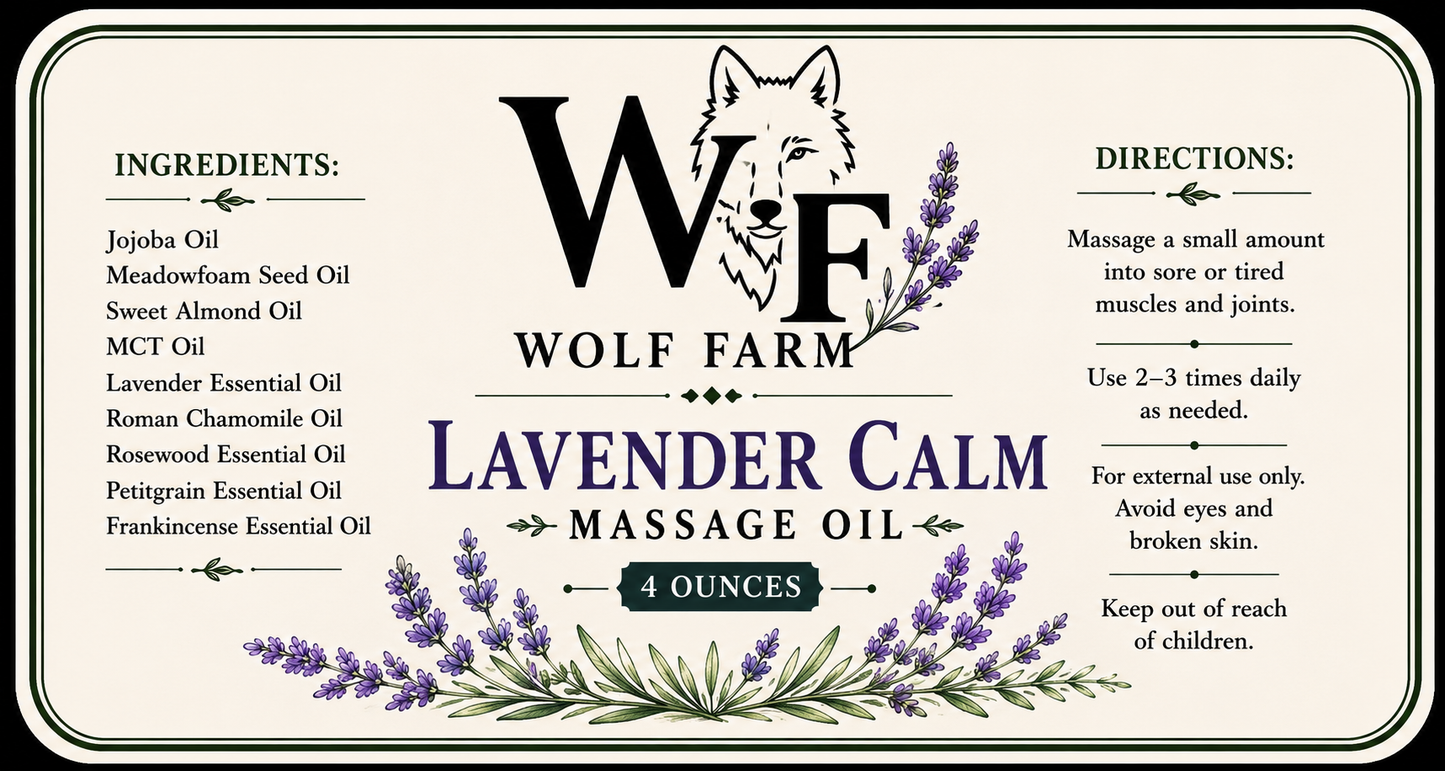 Lavender Calm Massage Oil (4 oz)