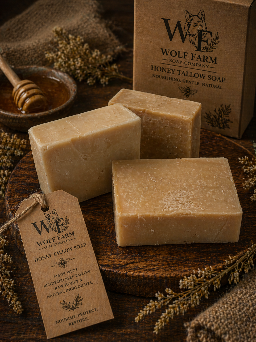 Honey Tallow Soap 3-4 oz