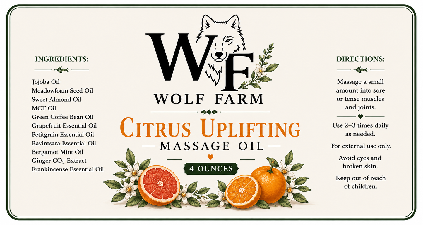 Uplifting Citrus Massage Oil (4 oz)