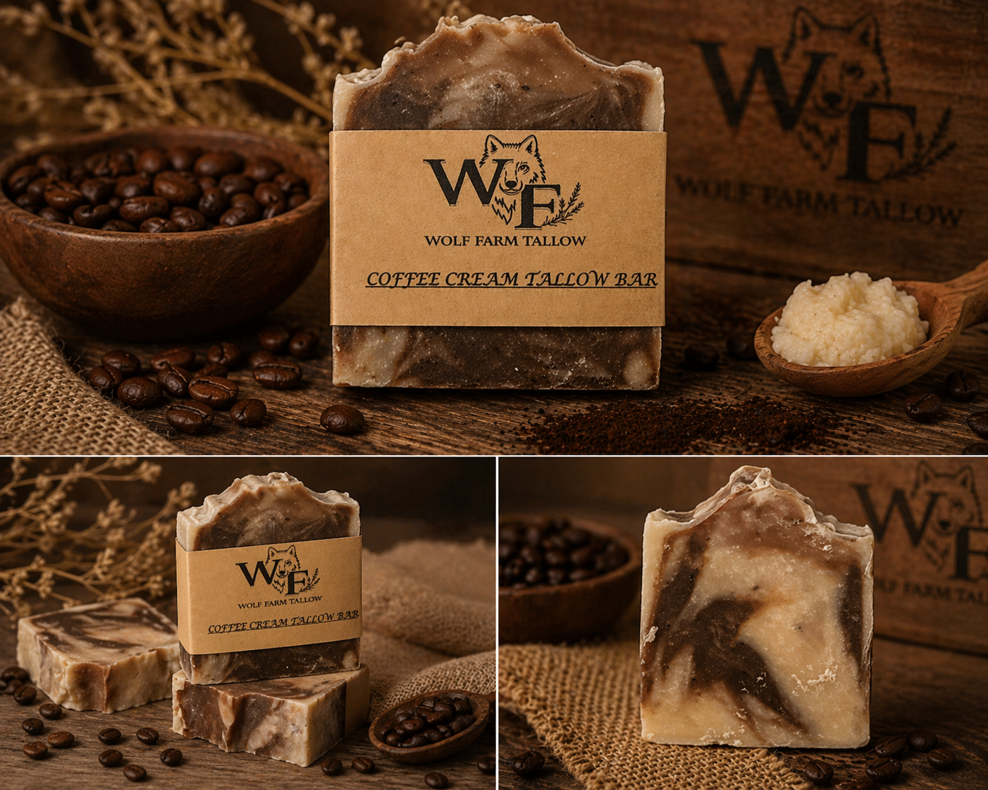 Coffee Cream Tallow Bar 3-4 oz